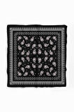 F46 Kadın Siyah Beyaz Şal Desenli 50x50 Bandana HYL DG01359-22