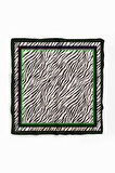 Kadın Siyah Beyaz Zebra Desenli 50x50 Bandana HYL DG01282-22