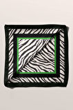 Kadın Siyah Beyaz Zebra Desenli 50x50 Bandana HYL DG01282-22