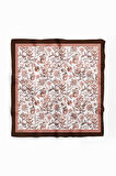 F94 Kadın Kahverengi Burgeon Desenli 50x50 Bandana HYL DG0942-22