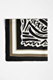 G42 Kadın Gri Geometrik Desenli 50x50 Bandana DG01526-22