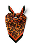 G57 Kadın Turuncu Kahve Animal Desenli 50x50 Bandana
