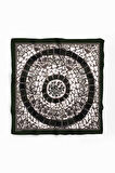 Y84 Kadın Kahverengi Sarmal Desenli 50x50 Bandana DG01023-22