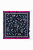 Kadın Siyah Beyaz Şal Desenli 50x50 Bandana DG01658-22