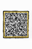 Kadın Siyah Beyaz Complex Desenli 50x50 Bandana HYL DG0976-22