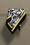 Kadın Siyah Beyaz Complex Desenli 50x50 Bandana HYL DG0976-22