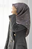 Vissona Twill İpek Eşarp Gri 0028-03