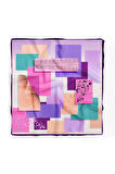 %100 İpek Kadın Desenli Bandana 80x80