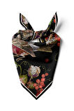 F99 Vissona Kuş Desenli İpek Bandana