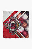 %100 İpek Kadın Desenli Bandana 80x80
