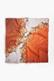 %100 İpek Kadın Desenli Bandana 80x80