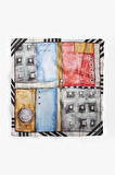 %100 İpek Kadın Desenli Bandana 80x80