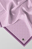 Twill Monogram Desenli Lila Renkli 90x90 Eşarp (İpek İçermez) Kenar Dikiş Şekli El Dikişli