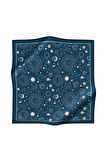 Twill Galaksi Desenli Lacivert Renkli 90x90 Eşarp (İpek İçermez) Dikim Şekli : El Dikişi