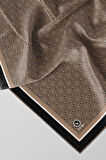 Twill V Desenli Sütlükahve Renkli 90x90 Eşarp (İpek İçermez) Dikim Şekli : El Dikişi