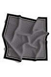 Twill V Desenli Füme Renkli 90x90 Eşarp (İpek İçermez) Dikim Şekli : El Dikişi