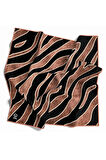 Kristal Zebra Çiçek Desenli Somon Renkli 90x90 Eşarp (İpek İçermez) Kenar Dikiş Şekli El Dikişli