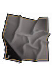 Twill Degrade Desenli Gri Renkli 90x90 Eşarp (İpek İçermez) Kenar Dikiş Şekli El Dikişli