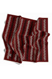 Twill Zincir Desenli Bordo Renkli 90x90 Eşarp (İpek İçermez) Kenar Dikiş Şekli El Dikişli