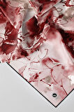 Twill Batik Çiçek Desenli Bordo Renkli 90x90 Eşarp (İpek İçermez) Kenar Dikiş Şekli El Dikişli