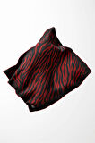 Twill Zebra Desenli Bordo Renkli 90x90 Eşarp (İpek İçermez) Dikim Şekli : El Dikişi