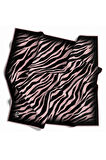 Twill Zebra Desenli Pudra Renkli 90x90 Eşarp (İpek İçermez) Dikim Şekli : El Dikişi