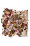 Rayon Çiçek Desenli Bordo Renkli 90x90 Eşarp (İpek İçermez) Dikim Şekli : El Dikişi