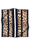 Vissona Tivil İpek Eşarp 17065 - 12 - 0033 - 0003 Lacivert Leopar Desen