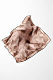 Twill Soyut Desenli Somon Renkli 90x90 Eşarp (İpek İçermez) Dikim Şekli : El Dikişi