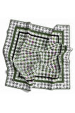 Twill Kazayağı Desenli Haki Renkli 90x90 Eşarp (İpek İçermez) Kenar Dikiş Şekli El Dikişli