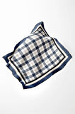 Twill Ekose Desenli İndigo Renkli 90x90 Eşarp (İpek İçermez) Kenar Dikiş Şekli El Dikişli
