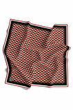 Twill Çıtır Desenli Kırmızı Renkli 90x90 Eşarp (İpek İçermez) Kenar Dikiş Şekli El Dikişli