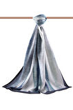 LÜKS MEDİNE İPEĞİ BATİK DESENLİ İNDİGO RENKLİ 75X195 KIRIŞMAZ ŞAL MOSS KREP DİKİŞ TİPİ İTALYAN DİKİŞLİ