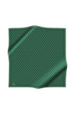 %100 Twill İpek Geometrik Desenli Zümrüt Yeşili Renkli 90x90 Eşarp Dikim Şekli : El Dikişi