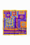 B83 Kadın Etnik Desenli Bandana 50x50 Mor DG0260-22 Snz