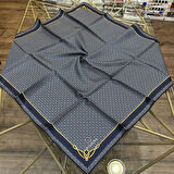 Minik Motif Desenli %100 Twill İpek Eşarp - 60960