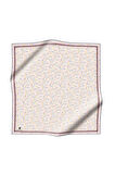 %100 Twill İpek Çıtır Desenli Krem - Pembe Renkli 90x90 Eşarp Dikim Şekli : El Dikişi