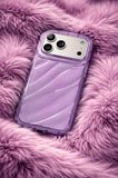 iPhone 17 Pro Max Uyumlu Telefon Kılıfı Kamera Çıkıntılı Kabartmalı Parlak Desenli Darbe Emici Silikon Kılıf