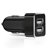 BlitzPower Çift USB Çıkışlı 2.4A Universal Hızlı Araç Şarj Cihazı Gümüş