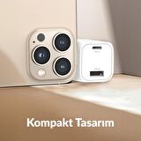Juo 35W GaN USB-C + USB-A Şarj Aleti iPhone & iPad & Samsung PPS Uyumlu PD QC4.0 Type-C Hızlı Şarj Cihazı Beyaz