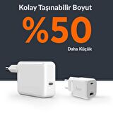 Juo 35W GaN USB-C + USB-A Şarj Aleti iPhone & iPad & Samsung PPS Uyumlu PD QC4.0 Type-C Hızlı Şarj Cihazı Beyaz