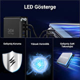 Juo 240W GaN PD 3.1 Masaüstü Hızlı Şarj Cihazı 4 Type-C + 2 USB-A iPhone & MacBook & Laptop Uyumlu Şarj Aleti
