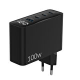 Juo 100W GaN Led Ekranlı 3 Type-C + USB-A Hızlı Şarj Cihazı iPhone & Macbook & Notebook Şarj Aleti