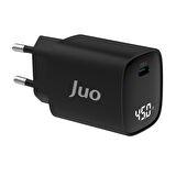 Juo 45W GaN Led Ekranlı Type-C PD Şarj Cihazı iPad & Android & Notebook Uyumlu Şarj Aleti