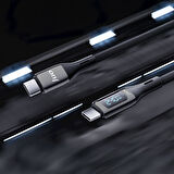 Juo 240W Dijital Led Ekranlı E-Mark Çipli PD 3.1 USB Type-C to Type-C Hızlı Şarj ve Data Kablosu 1 Metre