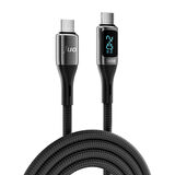 Juo 240W Dijital Led Ekranlı E-Mark Çipli PD 3.1 USB Type-C to Type-C Hızlı Şarj ve Data Kablosu 1 Metre