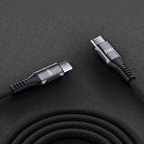Juo 60W USB Type-C to Type-C Örgülü PD Hızlı Şarj ve Data Kablosu 1 Metre