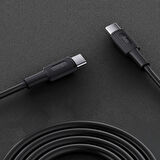 Juo 60W USB Type-C to Type-C Silikon Hızlı Şarj ve Data Kablosu Siyah 1 Metre