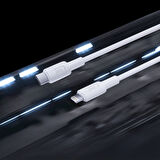 Juo 27W USB Type-C to Lightning iPhone iPad Silikon Hızlı Şarj ve Data Kablosu Beyaz 2 Metre
