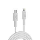 Juo 27W USB Type-C to Lightning iPhone iPad Silikon Hızlı Şarj ve Data Kablosu Beyaz 2 Metre